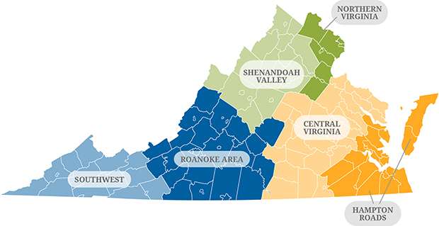 Map of Virginia Areas